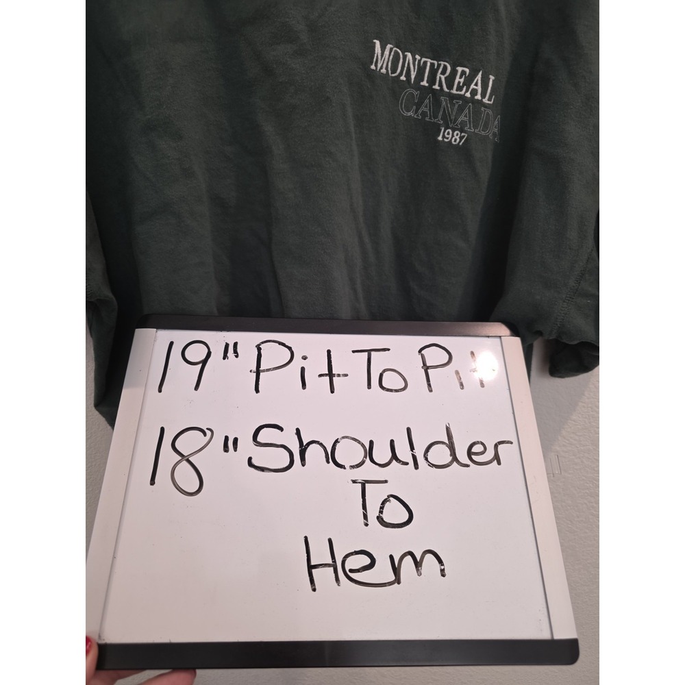 Aeropostale Montreal Cropped Tee Sz L Green White Boyfriend Style Streetwear - Picture 5 of 6